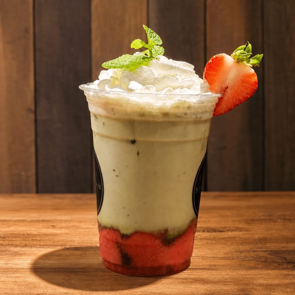 Iced Strawberry Matcha Latte.