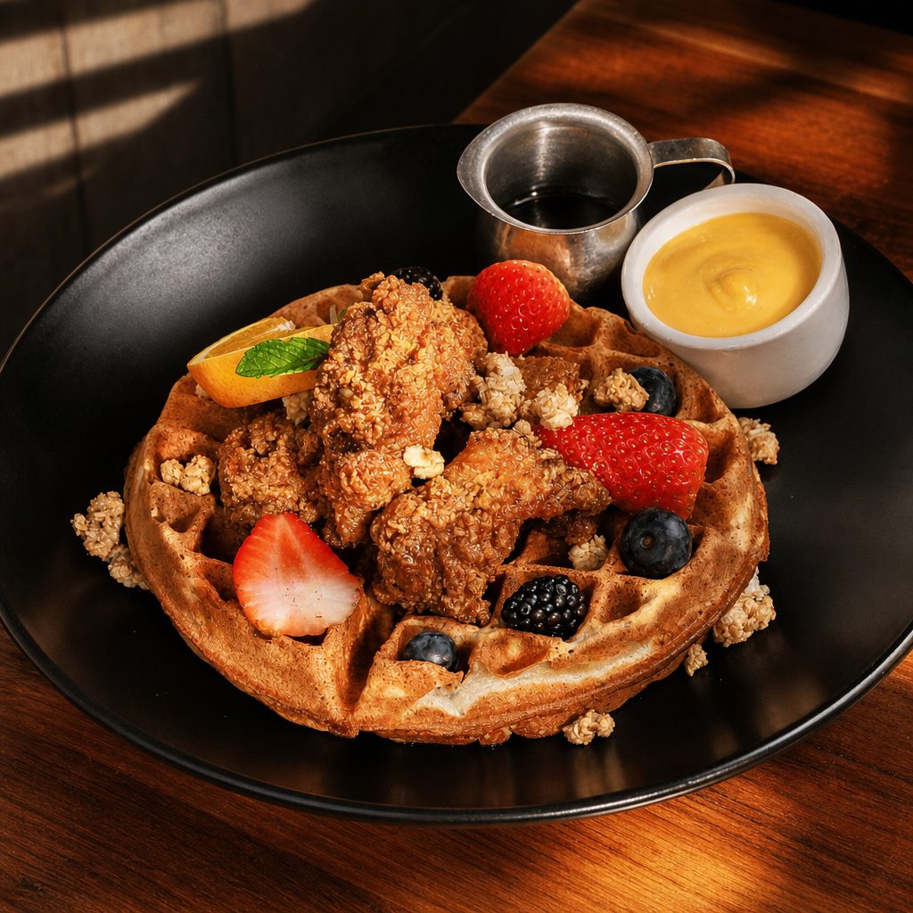 Chicken & Ricotta waffle.